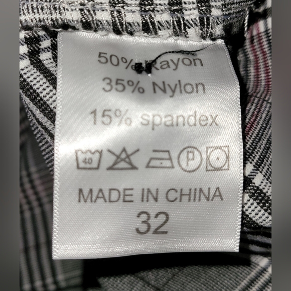 Mens Skinny Fit Plaid White Black Red Striped Jeans. Size 32 waist - Picture 3 of 9